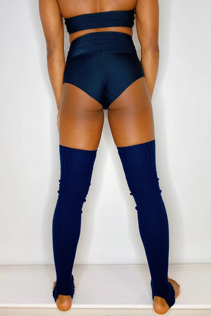 Thigh High Legwarmers - Navy 2 Thigh High Legwarmers - Navy