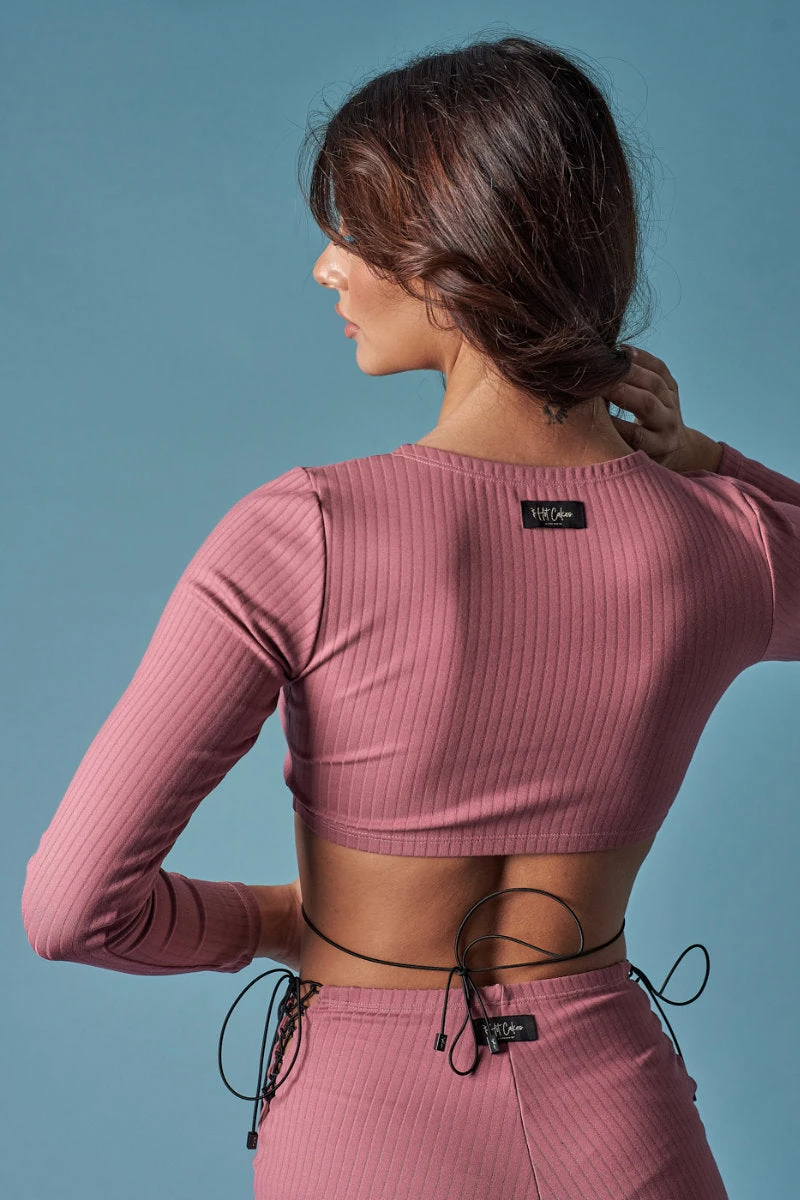 HotCakes Polewear Lace Up Top - Pink Coral 4 HotCakes Polewear Lace Up Top - Pink Coral - Image 2