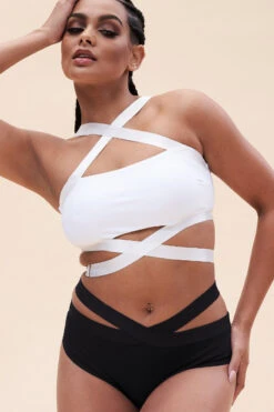 Lunalae Renee Cropped Bra - Recycled White -Underwear General Store 126TPWhite 7