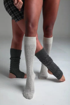 Rolling Cable Knit Thigh High Leg Warmers With Stirrups - Charcoal -Underwear General Store 16 6 5 532 57200F35CDF64F039159CE01F610B66E 64953549 812e 491a b932 6bb18d2dc30a