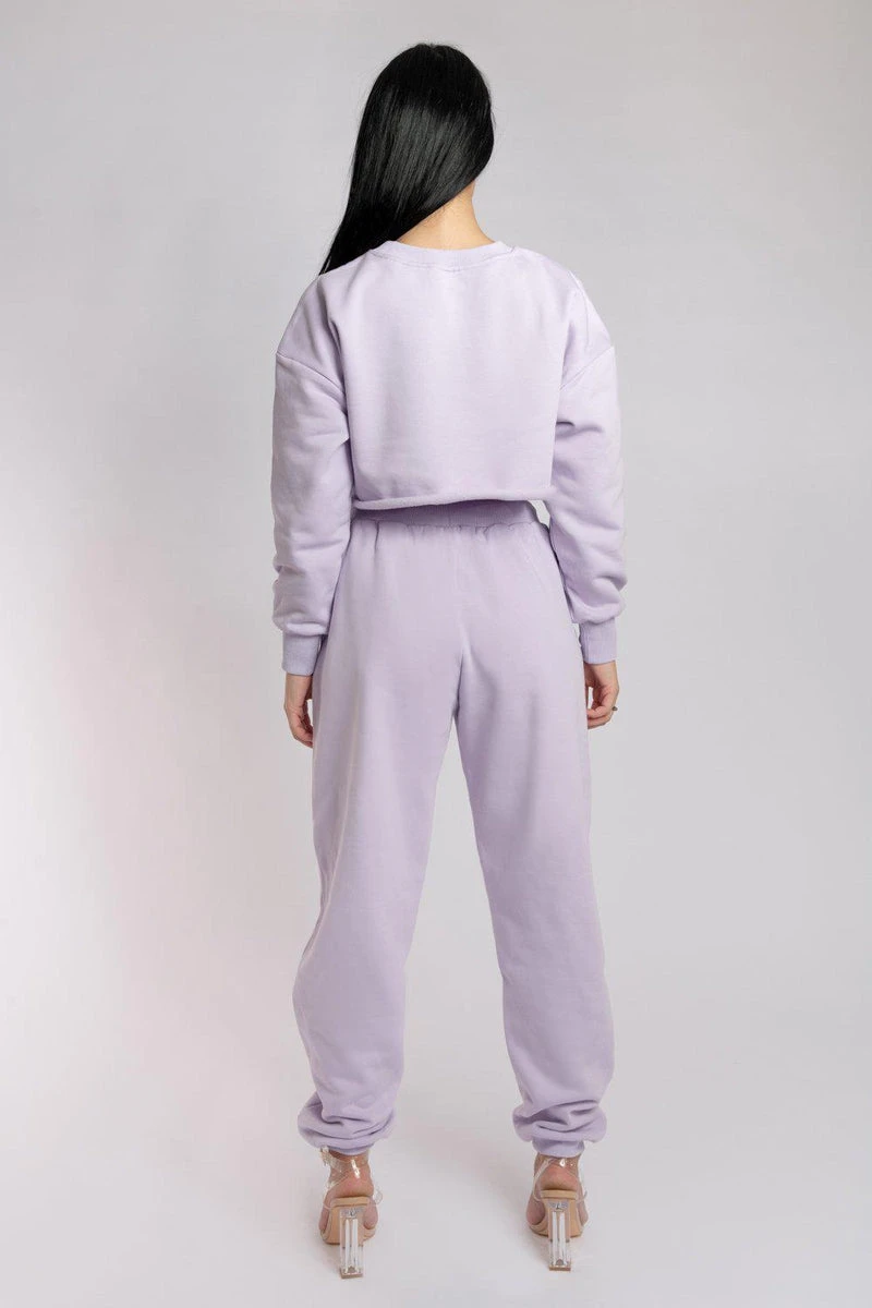 CXIX Oversized Cropped Jumper - Lilac 11 CXIX Oversized Cropped Jumper - Lilac - Image 9