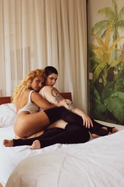 Rolling Cable Knit Thigh High Leg Warmers With Stirrups - Noir 9 Rolling Cable Knit Thigh High Leg Warmers With Stirrups - Noir -Underwear General Store 201007 RollingBrand 9803