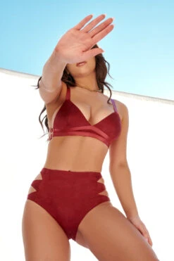 CXIX Aphrodite High Waist Bottoms - Maroon Suede 15 CXIX Aphrodite High Waist Bottoms - Maroon Suede -Underwear General Store 21 06 25CreaturesofXIX edit 74