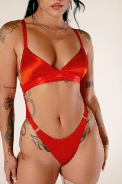 CXIX Aphrodite Bodysuit - Red Satin -Underwear General Store 22 12 15CXIX 27