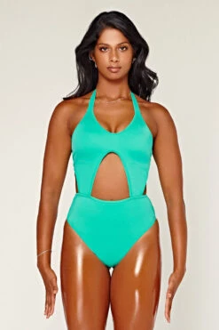 CXIX Dollhaus Halter Bodysuit - Aqua