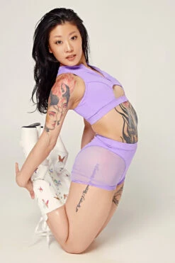 CXIX Dollhaus Mesh Biker Shorts - Purple -Underwear General Store 23 01 03CXIX 9621