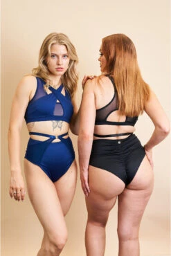 Lunalae Loretta Cut Out High Waisted Bottoms - Recycled Navy -Underwear General Store 230329 LUNALAE 28 1056