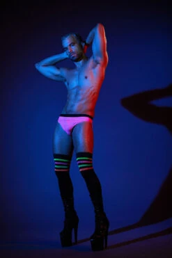 Rolling Over The Knee ROLLER Socks - Striped Black/NEON (3 Sizes Available) 10 Rolling Over The Knee ROLLER Socks - Striped Black/NEON (3 Sizes Available) -Underwear General Store 2RollingNeon38 de9a751b ba95 4f59 a443 85895f0f5809