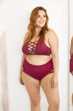 Lunalae High Waist Cross Section Shorts - Wine -Underwear General Store 6R7A8595 c6dc5a41 765e 4a45 acf3 f8bab52e1059