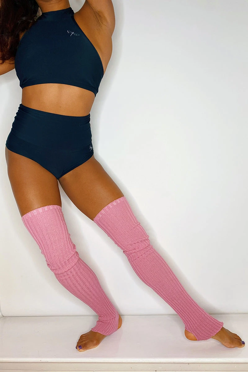 Thigh High Legwarmers - Dusty Pink 7 Thigh High Legwarmers - Dusty Pink - Image 5
