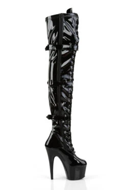 Pleaser USA Adore-3028 7inch Thigh High Pleaser Boots - Patent Black -Underwear General Store ADORE 3028 B M13
