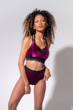 Sorte Velvet Adore Top - Plum -Underwear General Store ADORE 20