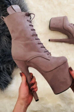 Hella Heels BabyDoll 8inch Boots - Lilac Mink -Underwear General Store BDDarkMink8inch9