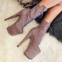 Hella Heels BabyDoll 8inch Boots - Lilac Mink -Underwear General Store BD Dark Mink 8 inch 7