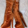 Hella Heels BabyDoll Velvet 7inch Boots - Brandy -Underwear General Store BabyDollVelvet7inchBoots Brandy1
