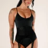 CXIX Baddies Garter Bodysuit - Onyx -Underwear General Store BaddiesGarterBodysuitBlackFront 1