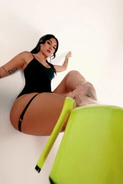 CXIX Baddies Garter Bodysuit - Onyx -Underwear General Store BaddiesGarterBodysuitBlackWideAngle1