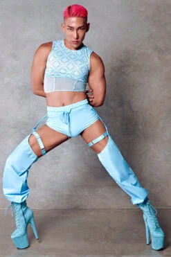 CXIX 119 Chaps - Blue -Underwear General Store Blue monogram corset streetwear dancewear CXIX