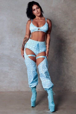 CXIX 119 Chaps - Blue Print 16 CXIX 119 Chaps - Blue Print -Underwear General Store Bralette blue monogram streetwear polewear CXIX 119 2