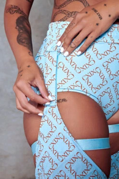 CXIX 119 Chaps - Blue Print 14 CXIX 119 Chaps - Blue Print -Underwear General Store Chaps polewear blue fashion dance CXIX 119 monogram