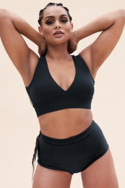 Lunalae Courtney V Neck Top - Recycled Black -Underwear General Store Copyof1255TP 1012 1