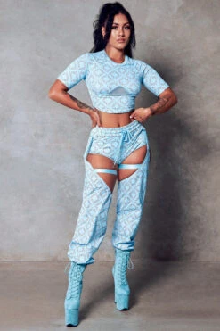 CXIX 119 Chaps - Blue Print 12 CXIX 119 Chaps - Blue Print -Underwear General Store Cropped tee CXIX dancewear blue monogram 119 ea8a1694 7a8a 4e4d ad97 88da0924f0b1