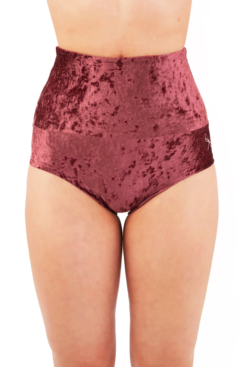 Dragonfly Betty High-Waisted Shorts - Velvet Amaranth 4 Dragonfly Betty High-Waisted Shorts - Velvet Amaranth - Image 2