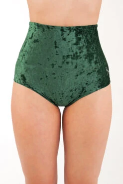 Dragonfly Betty High-Waisted Shorts - Velvet Emerald 13 Dragonfly Betty High-Waisted Shorts - Velvet Emerald -Underwear General Store DF Velvet Betty shorts emerald