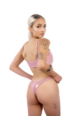 Naughty Thoughts Sinner Vinyl Thong Bottoms - Pink -Underwear General Store DL 08886