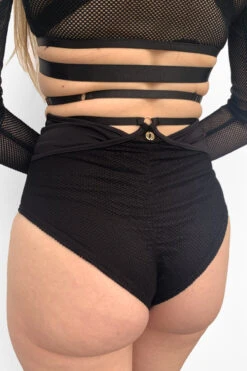 Lunalae Sasha V Cut Out Long Sleeve Top - Recycled Black Mesh -Underwear General Store Drop4Wholesale MeshRelease backdetail 994c72d1 f0a4 474a 9ef8 39f2c97ce1f8