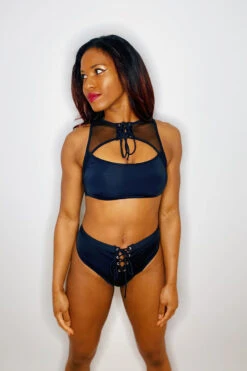 Hamade Activewear Lace Up High Cut Bottoms - Black -Underwear General Store EFD5A4DD 3113 4A42 B30C 22456406E1AD