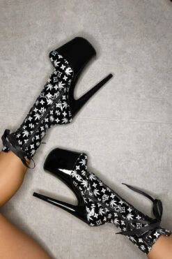 Hella Heels Branded 8inch Boots - Black/Black 12 Hella Heels Branded 8inch Boots - Black/Black -Underwear General Store EmpireKicksBrandedblack black8inchpoledanceboot 3