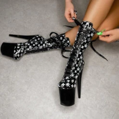 Hella Heels Branded 8inch Boots - Black/Black 17 Hella Heels Branded 8inch Boots - Black/Black -Underwear General Store EmpireKicksBrandedblack black8inchpoledanceboot 4