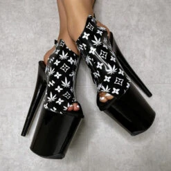 Hella Heels Branded Shield 8inch Stilettos - Black/Black -Underwear General Store EmpireKicksBrandedblack black8inchpoledanceshieldstiletto 7