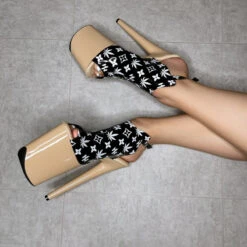 Hella Heels Branded Shield 8inch Stilettos - Black/Sand 13 Hella Heels Branded Shield 8inch Stilettos - Black/Sand -Underwear General Store EmpireKicksBrandedblack sand8inchpoledanceshieldstiletto 3