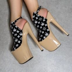 Hella Heels Branded Shield 8inch Stilettos - Black/Sand 11 Hella Heels Branded Shield 8inch Stilettos - Black/Sand -Underwear General Store EmpireKicksBrandedblack sand8inchpoledanceshieldstiletto 4