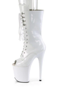 Pleaser USA Flamingo-1051 8inch Peep Toe Pleaser Boots - Patent White 11 Pleaser USA Flamingo-1051 8inch Peep Toe Pleaser Boots - Patent White -Underwear General Store FLAMINGO 1051 W M05