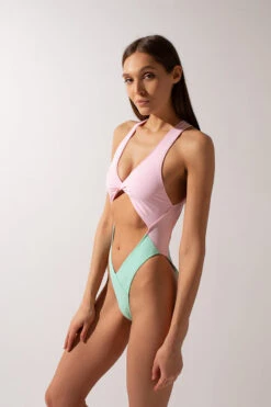 Shark Polewear Benita Bodysuit - Baby Pink/Mint -Underwear General Store IMG 0148 1