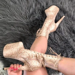 Hella Heels Milksnake Boots - 8inch -Underwear General Store IMG 0453