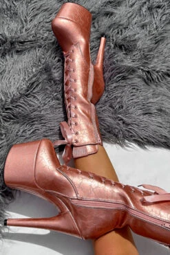 Hella Heels 7inch Ankle Boots - Rose Gold 6 Hella Heels 7inch Ankle Boots - Rose Gold -Underwear General Store IMG 4745