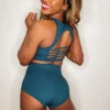 The Enviro Co. High Waist Shorts - Blue Teal -Underwear General Store IMG 6685