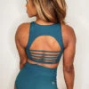 The Enviro Co. High Neck Crop Top - Blue Teal -Underwear General Store IMG 6688