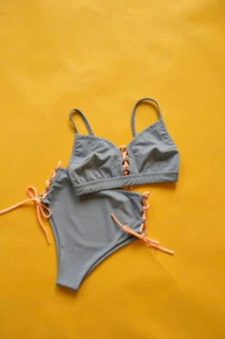 Exo Wear Lace-up Triangle Top - Grey/Orange -Underwear General Store IMG 6938 5362352d c525 484c b7e9 afdc9336435e