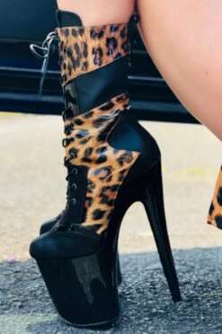 Hella Heels EmpireKicks 8inch Boots - Black 14 Hella Heels EmpireKicks 8inch Boots - Black -Underwear General Store KicksBlackLeopard5