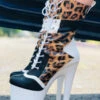 Hella Heels EmpireKicks 8inch Boots - White 2 Hella Heels EmpireKicks 8inch Boots - White -Underwear General Store KicksWhiteLeopard3