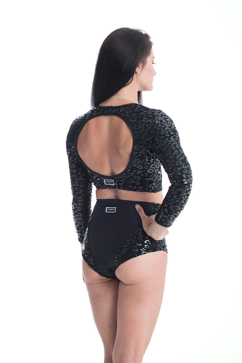 Paradise Chick Superhero Series Ultra Grip Crop Top - Black Leopard 3 Paradise Chick Superhero Series Ultra Grip Crop Top - Black Leopard