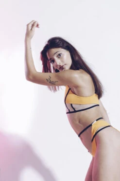 MilaKrasna Pia Bottoms - Marigold -Underwear General Store MilaKrasna poledance pia bottom marigold side editorial