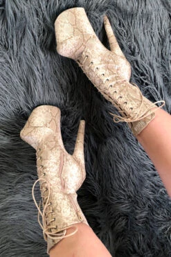 Hella Heels Milksnake Boots - 8inch -Underwear General Store Milksnake13