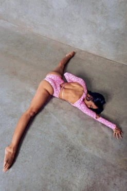 CXIX 119 Plunge Bodysuit - Pink Print 16 CXIX 119 Plunge Bodysuit - Pink Print -Underwear General Store Monogram Bodysuit Pink Dance Fashion 1