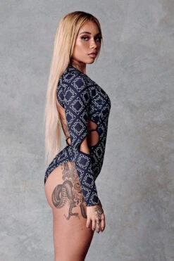 CXIX 119 Plunge Bodysuit - Black Print 10 CXIX 119 Plunge Bodysuit - Black Print -Underwear General Store Monogram CXIX Bodysuit 119 streetwear fashion polewear